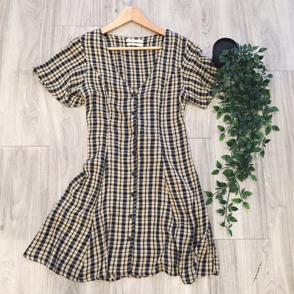 Urban Outfitters Plaid Button Up Dress